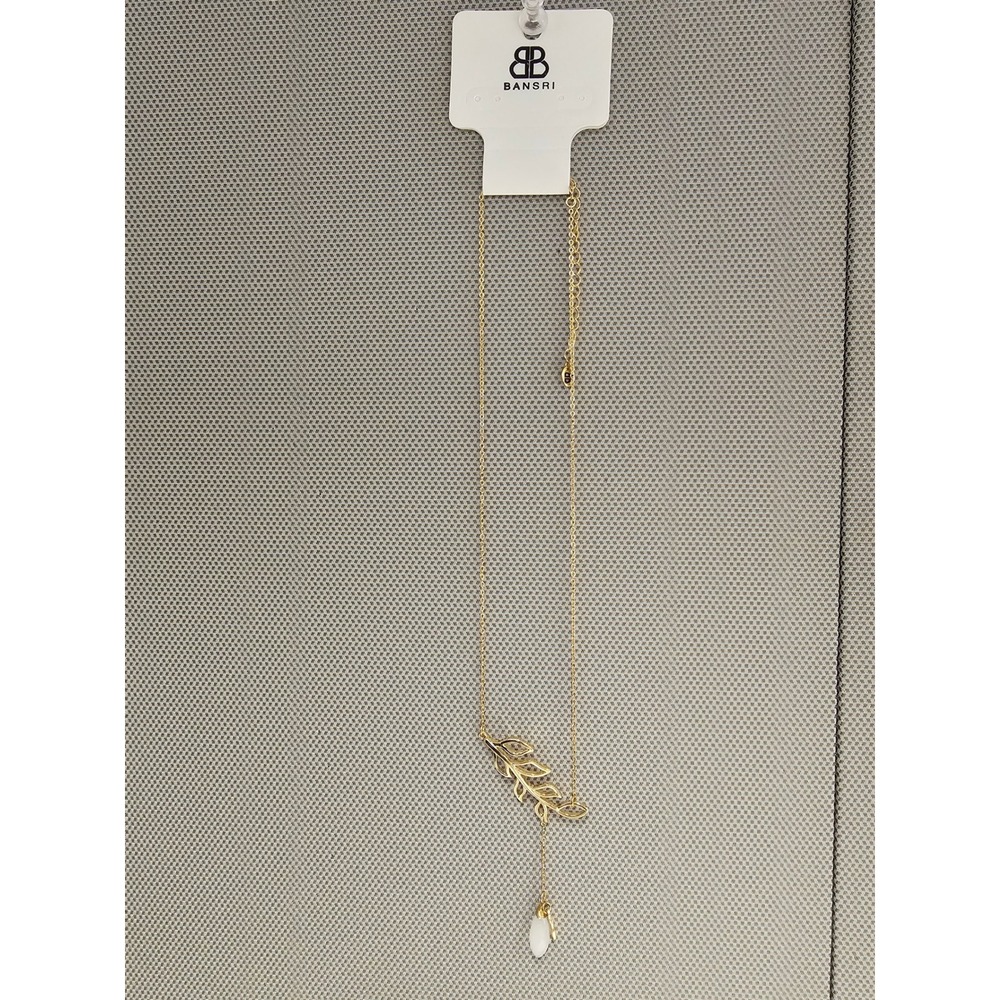 NEW Bansri Gold Tone Leaf Lariat Necklace with Teardrop Pendant N778 GLD-B